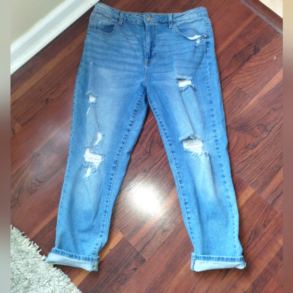 Vintage NoBo Light wash jeans Distressed sz 15